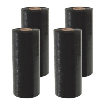Stretch Wrap Black 18" X 90 Gauge - 4 rolls/Case