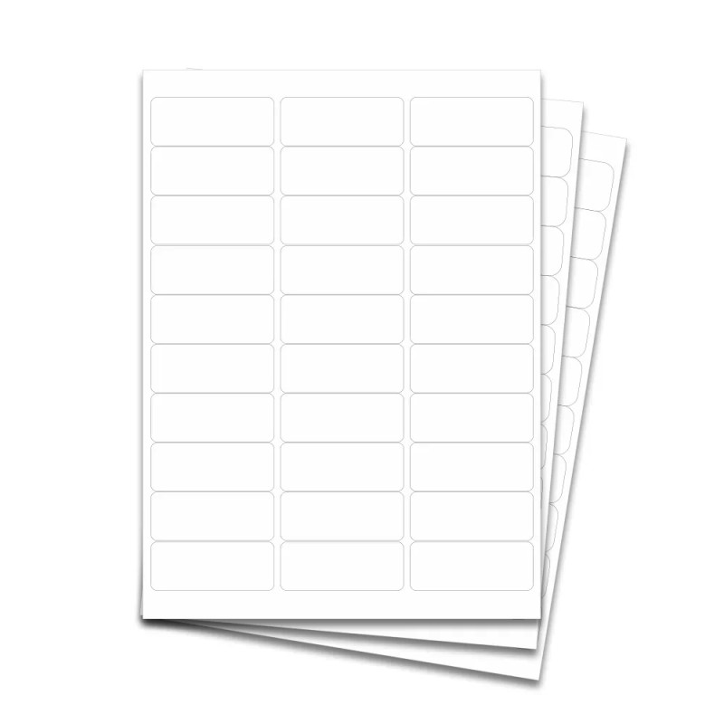 2 5/8 x 1 White Laser Label 30 per sheet - 1000Sheets/Case