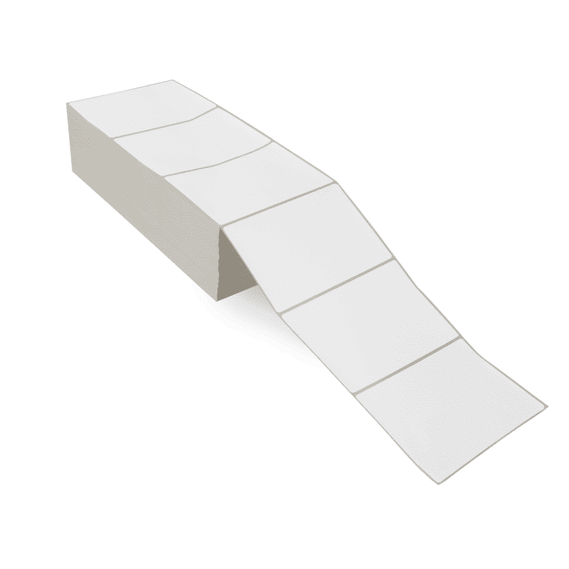4 x 6 White Fan Folded Thermal Transfer Labels - 4000pcs/Case