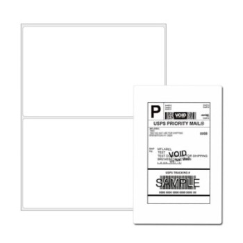 8 1/2 x 5 1/2 White Laser Label 2 per sheet - 1000Sheets/Case