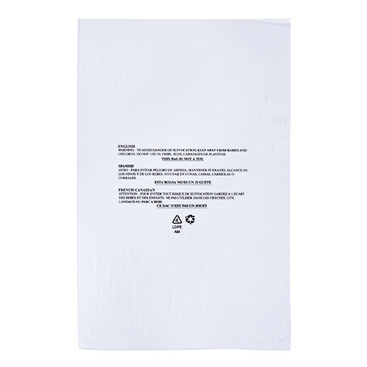10 X 15  1 Mil Poly Flat Bag with Suffocation Warning with Holes - 1000PCs Case